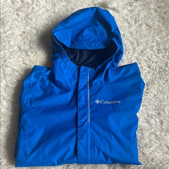 NWT - Columbia Kids Bright Blue Rain Jacket S (8) - Picture 1 of 7